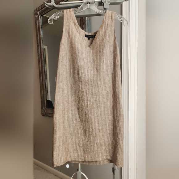Theory Linen Shift Dress, Brown, size 2 - Picture 3 of 9
